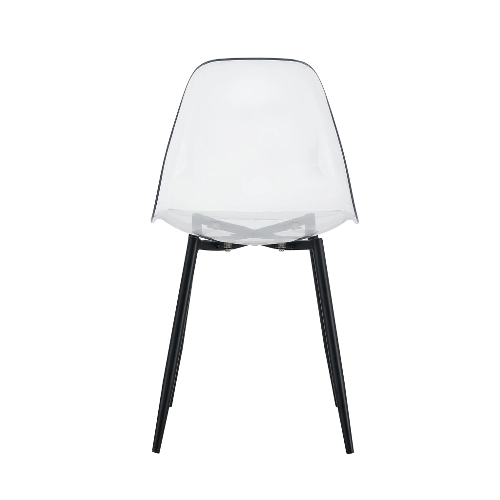 SEDIA Trasparente con gambe in metallo nero, 83 cm, Set da 4 pezzi