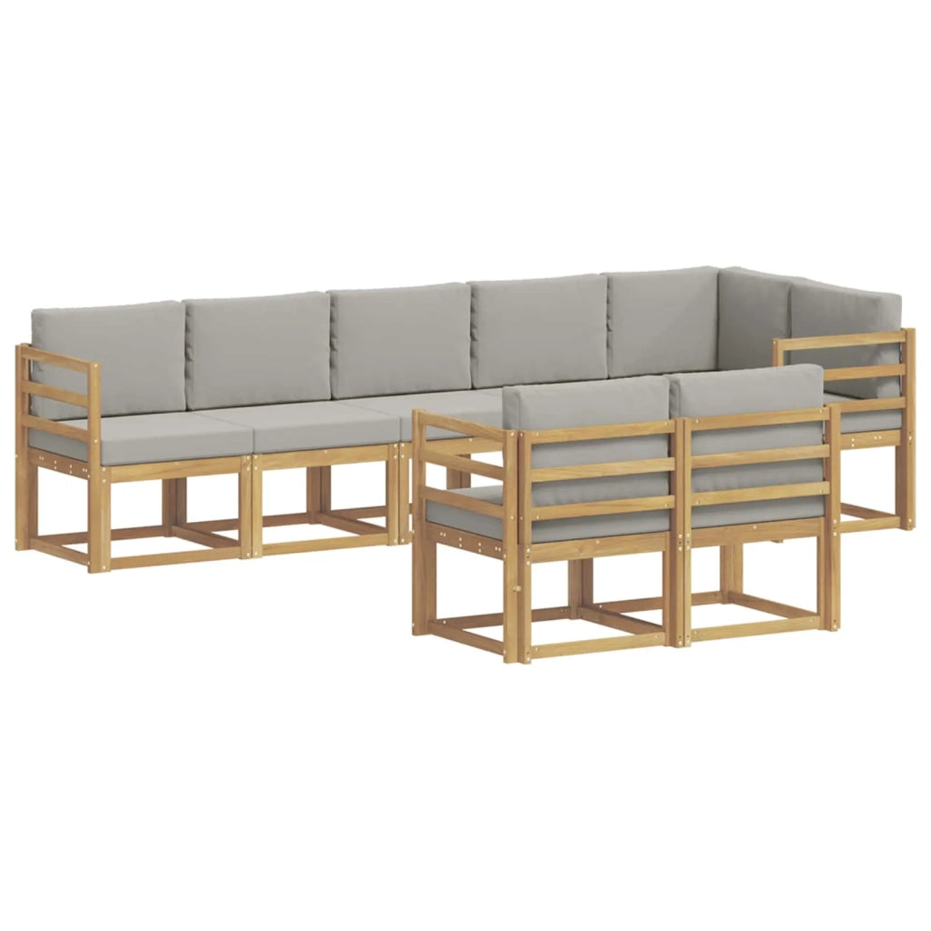 Set di divani da esterno 8 pcs Bianco e Grigio Chiaro 3387790