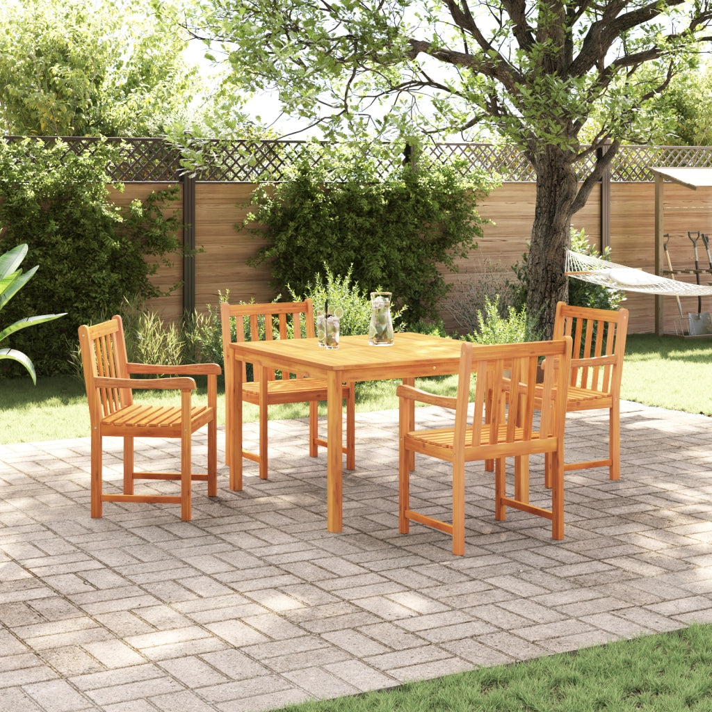 Set da pranzo da giardino in legno massello di acacia, 5 pezzi