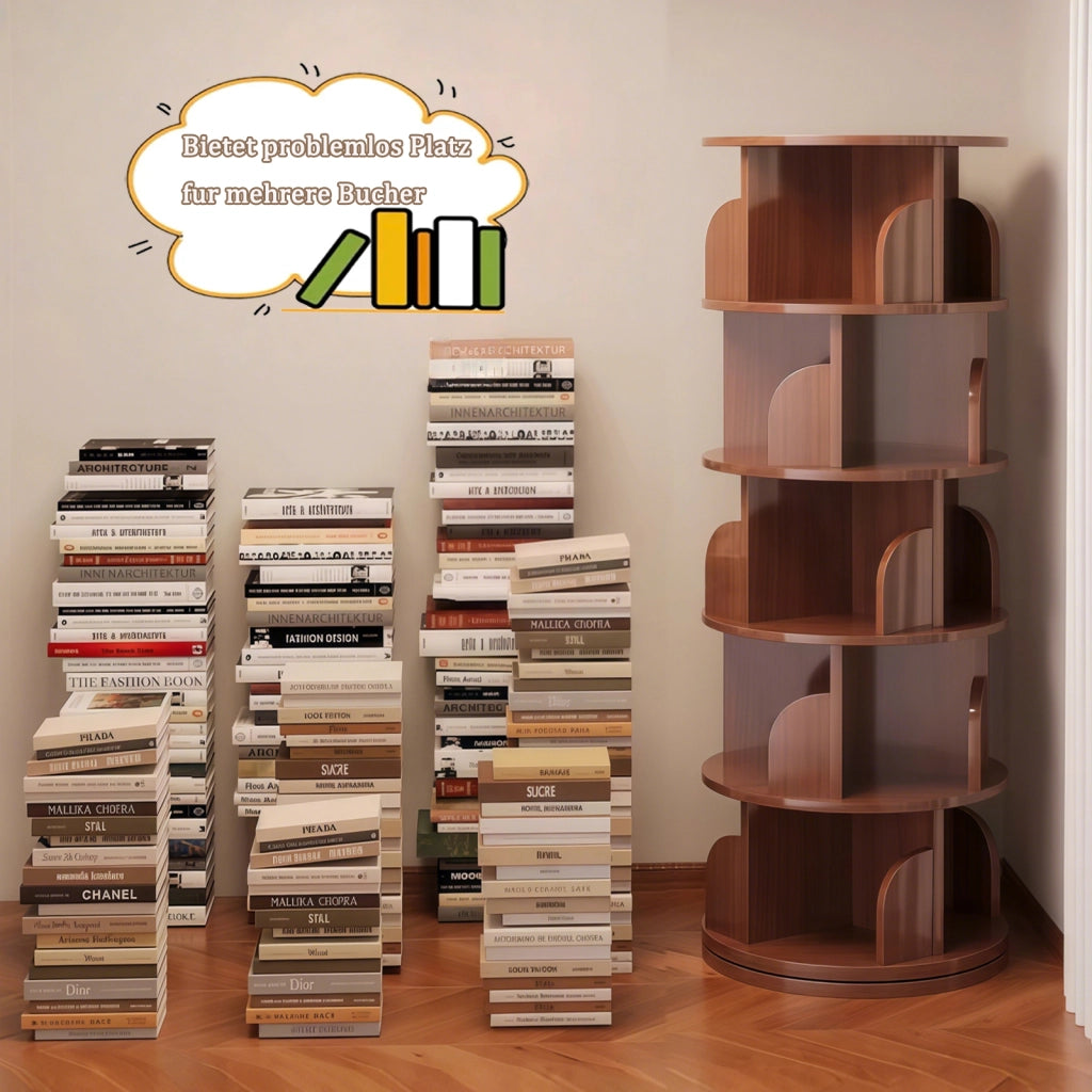 LIBRERIA girevole 360° 59 x 56 x 26 cm MDF noce