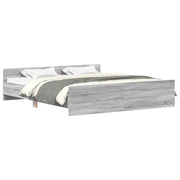 Letto matrimoniale | Letto per adulti | Giroletto con Testiera e Pediera Grigio Sonoma 180x200 cm