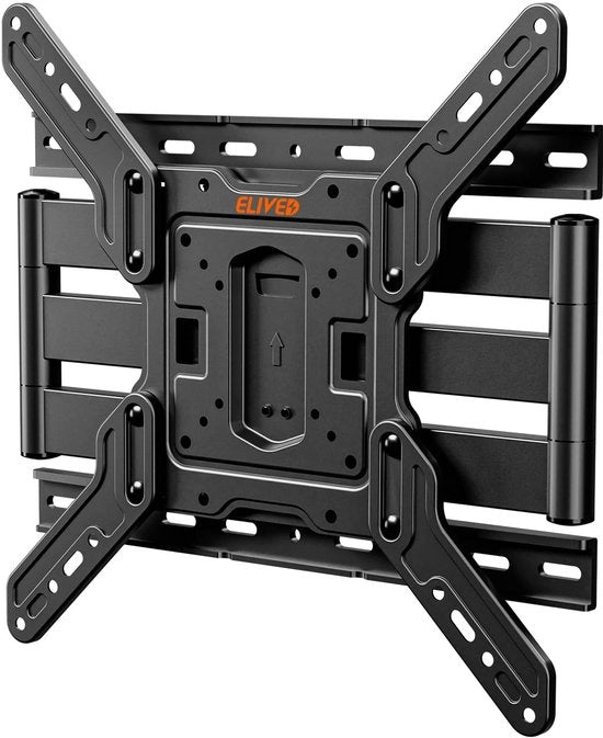 Supporto per TV ad alta tenuta per schermi da 26 a 60 pollici, supporto per TV a parete con funzione di rotazione e inclinazione, massimo VESA 400x400 mm, sostenibile fino a 40 kg. Supporto per TV in legno con massimo 16 pollici EV3033