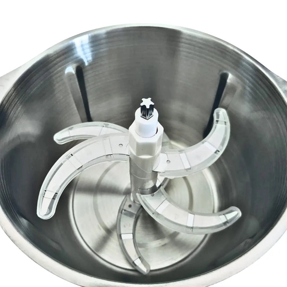 Trade Shop - Tritatutto Elettrico Da 5 Lt Robot Da Cucina Tritacarne A 6 Lame 500w Ciotola In Acciaio -