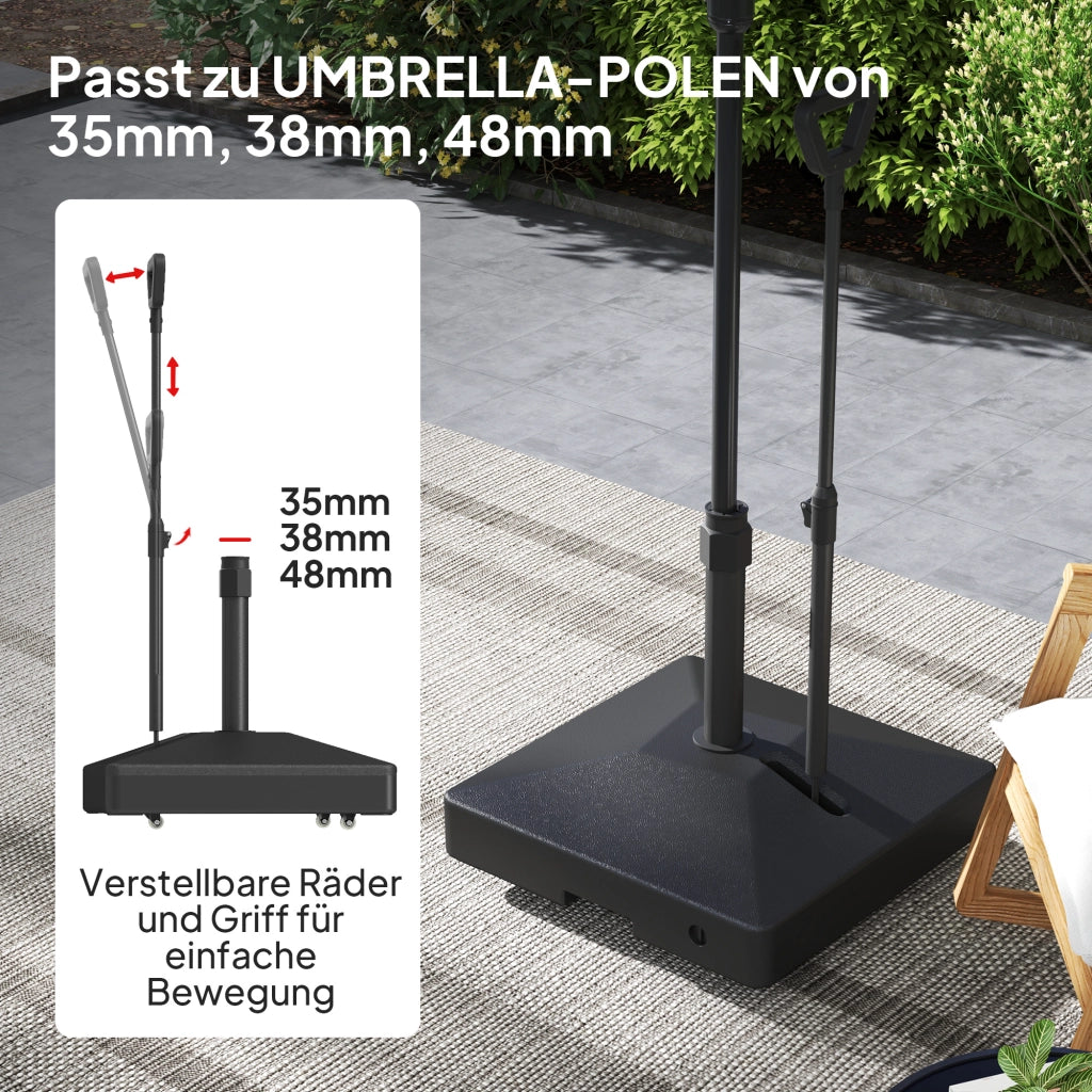 Base per ombrellone con ruote regolabili ¨C Zephmum ¨C Nero