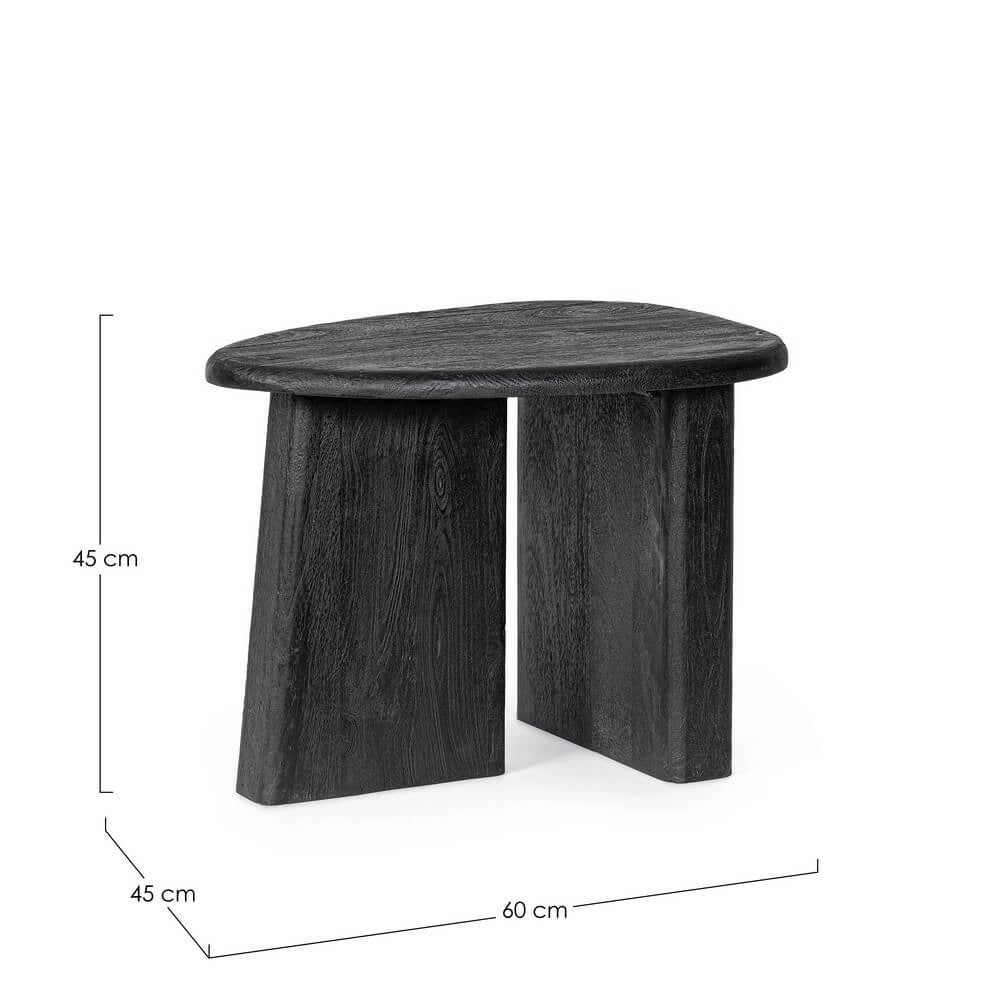 Tavolino in Legno di Mango Piano Ovale Finitura Naturale - ENIGMA