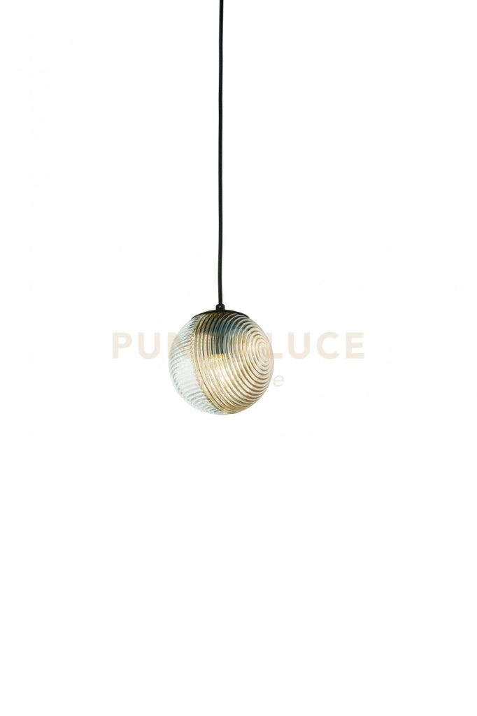 SOSPENSIONE VETRO BELLA 1 AMBRA D.15CM H.16CM 1 LUCE ATTACCO E27