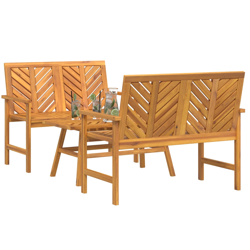 Set di Lounge da Giardino a 3 Pezzi in Legno Massello di Acacia