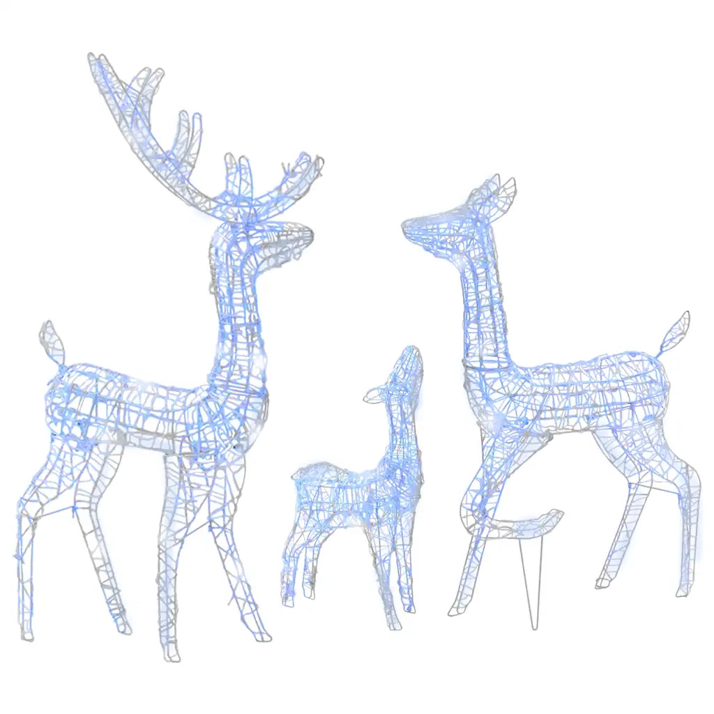 Famiglia di Renne di Natale 300 LED Blu in Acrilico 329795