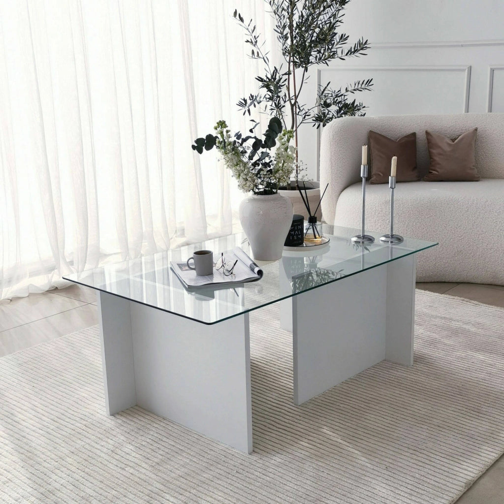 Teti, Tavolino da Salotto Portariviste, 105x65x40h cm Bianco