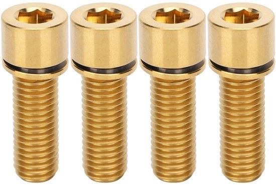 Set di manubri per bicicletta da 4 - M7 x 20 mm - Lega di titanio - Leggero - Duraturo - Resistenza alla corrosione - Viti per bicicletta