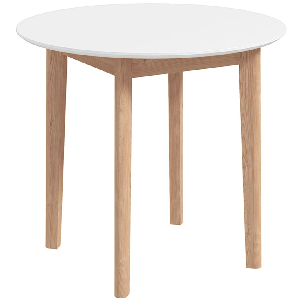 Tavolo da pranzo rotondo ¨C zephmum ¨C bianco + legno naturale 75x75x76 cm