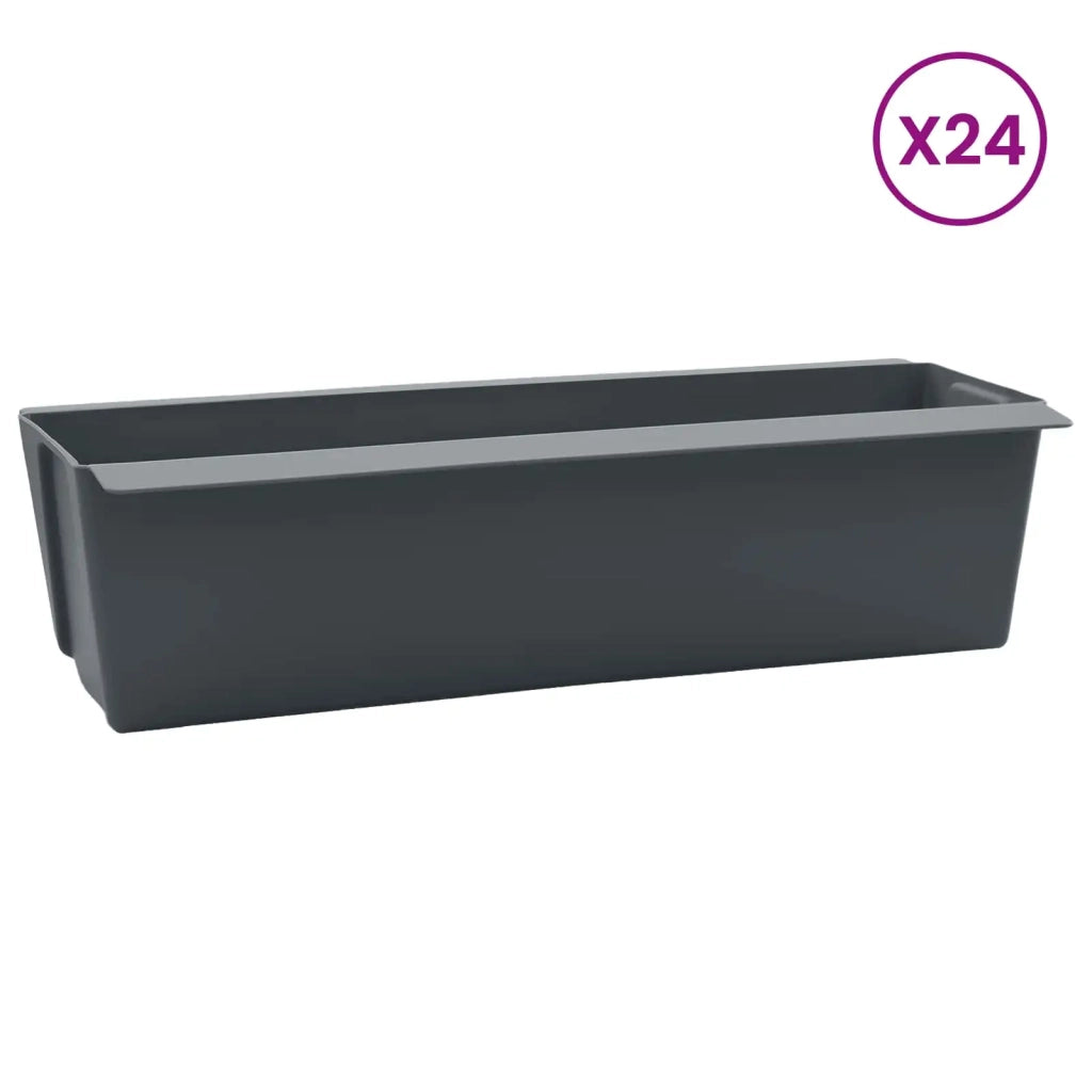 Fioriere per Euro pallet 24 pcs Grigio 36 x 13,5 x 9,5 cm 42037207