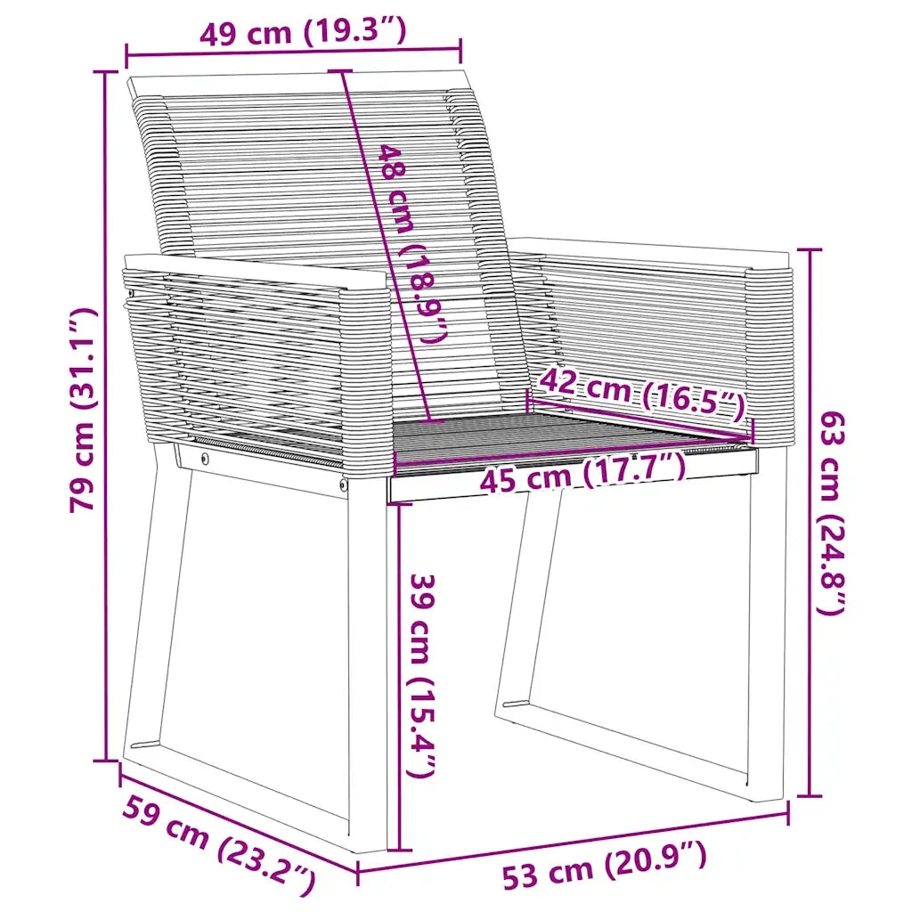 vidaXL Sedie da Giardino Set 2 pz Polyrattan Nero
