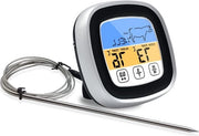 Termometro digitale per carne con display touchscreen e schermo a LED a colori - gamma di temperatura fino a 300 °C - barbecue e cucina