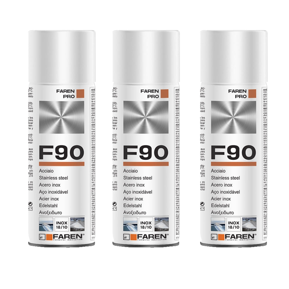 Faren f90 acciaio inox spray per trattamento metalli anticorrosivo 400 ml 3 pezzi