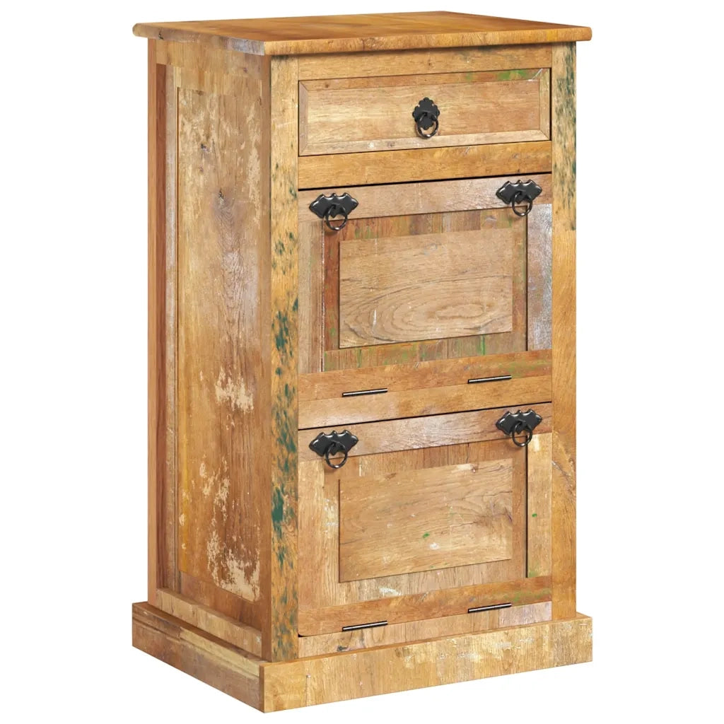 Scarpiera a 4 Livelli con Cassetto Legno Massello di Recupero 243974