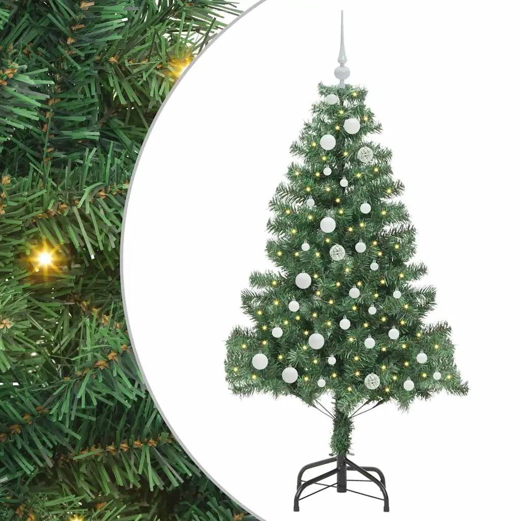 Albero di Natale | Decorazioni natalizie con 150 LED con supporto Verde 150 cm PVC