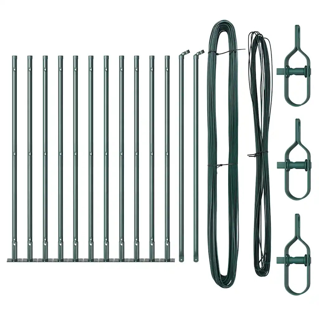 Palo della recinzione 13 pcs Verde Acciaio 42004285