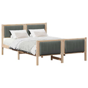 Letto matrimoniale | Letto per adulti | Struttura del Letto marrone e grigio scuro 140 x 190 cm