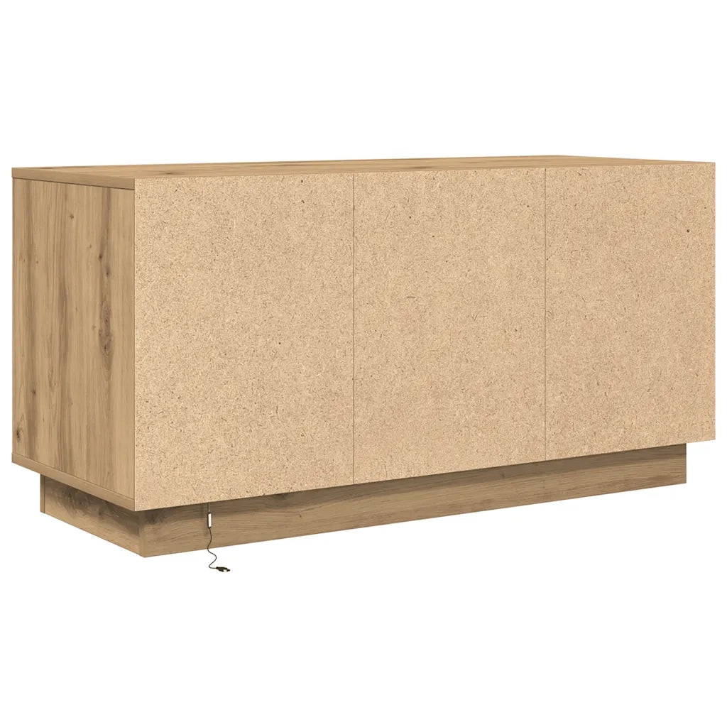 Mobile Porta TV con Luci LED Rovere Artigianale 100x41x50 cm 861417