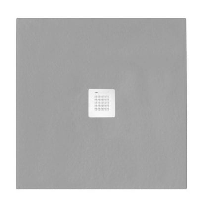 Piatto doccia quadrato 80x80 cm effetto pietra marmoresina STONE quadrato grigio cemento FRANCIA