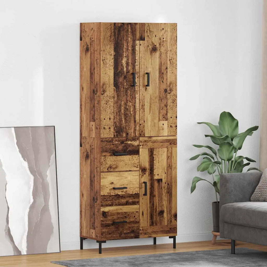 Credenza | Madia | Buffet da pranzo | Armadio da pranzo Legno vecchio 69,5 x 34 x 180 cm Legno multistrato