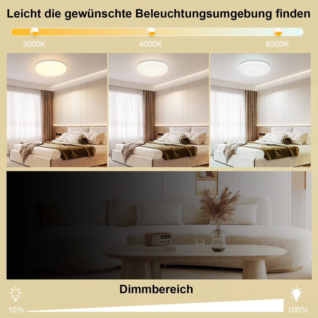 ZMH Lampada da soffitto LED RGB dimmerabile telecomando per camera letto bagno