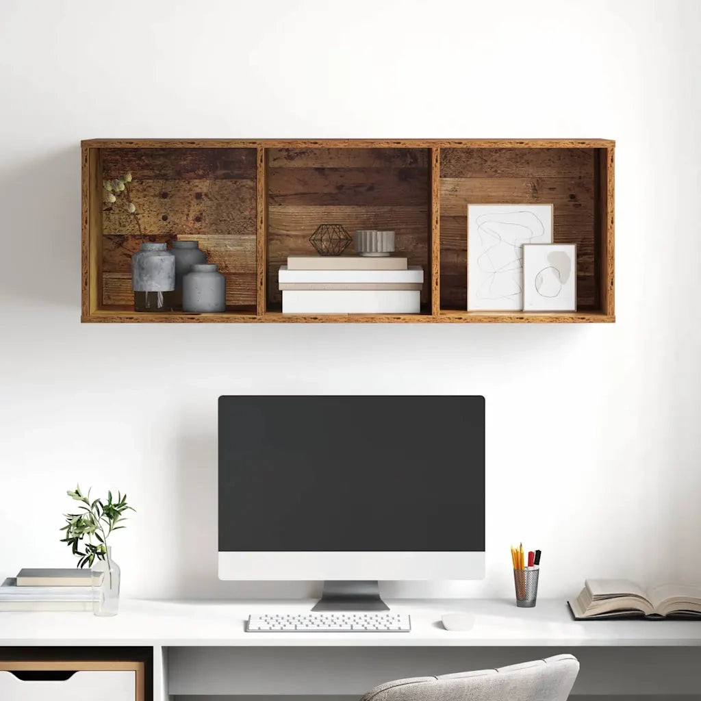 vidaXL Mobile TV da Muro Legno vecchio 37 x 37 x 107 cm
