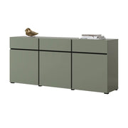 Buffet color salvia verde 180cm collezione HAVANA. Credenza di design con 3 porte e 3 cassetti.