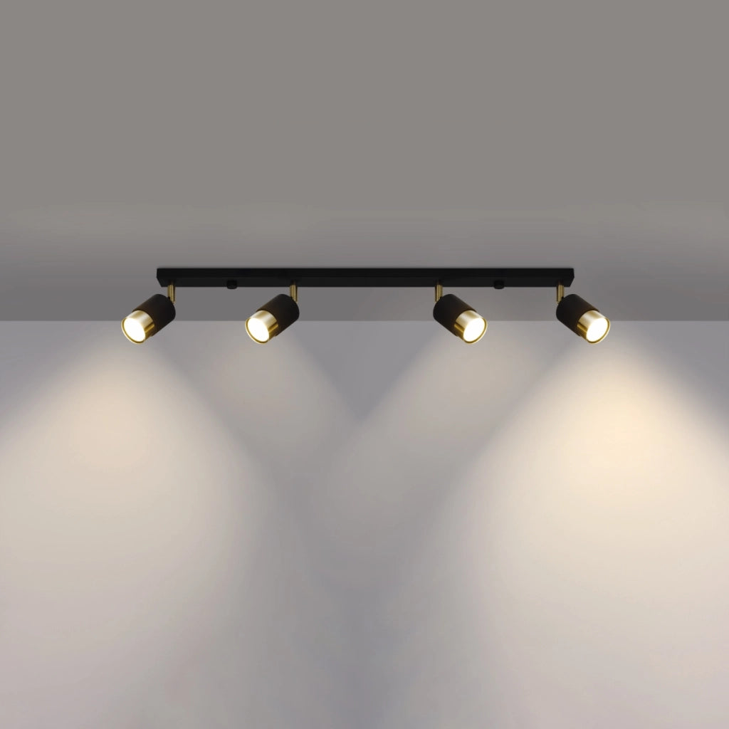 Lampada da soffitto NERO 4 nero/oro