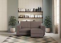 Divano 2 Posti con Pouf 168x145x85 cm Marrak in Tessuto Talpa