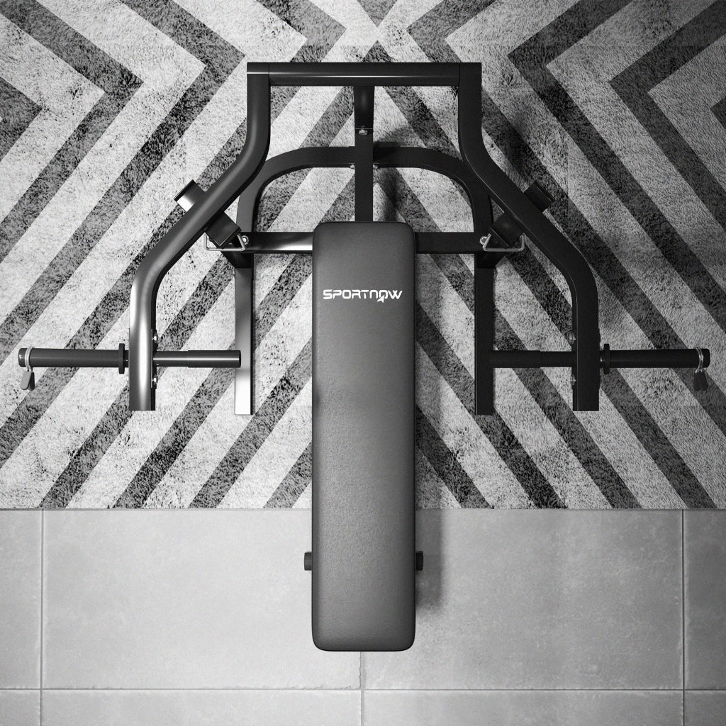 Panca per Pettorali ad Altezza Regolabile 150x150x60-85 cm in Acciaio Nero