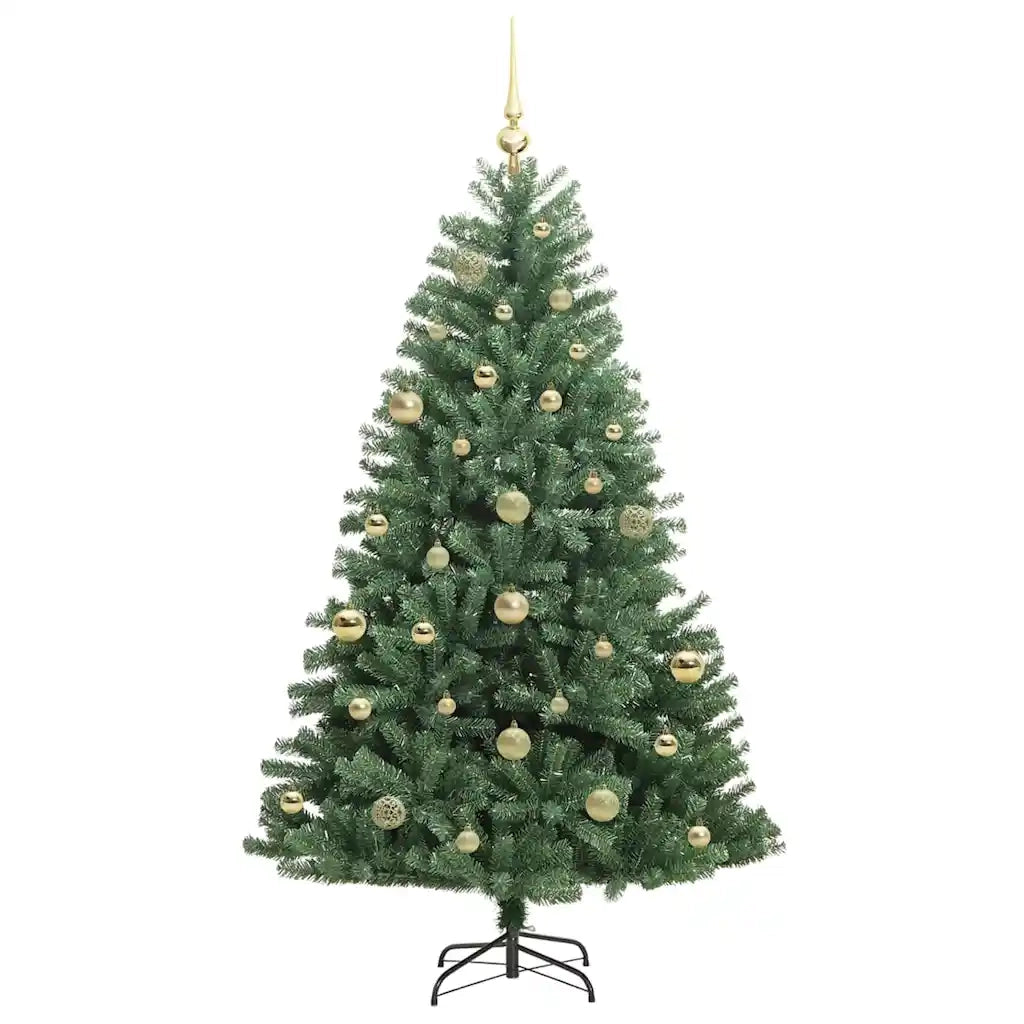 Albero di Natale Artificiale con Rami Pieghevoli Verde 150 cm