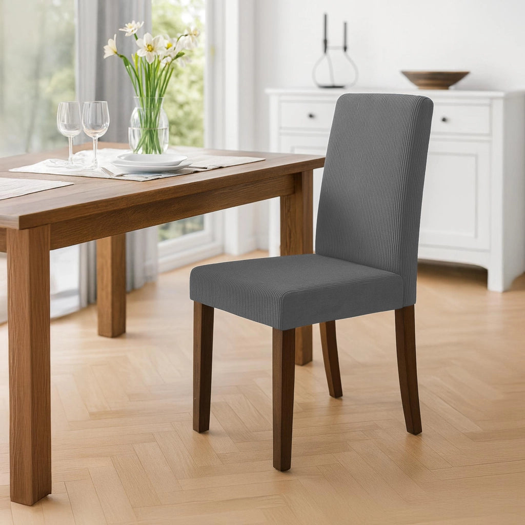 Set di 2 sedie per sala da pranzo Ina Cord anticate scure 4