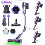 Aspirapolvere a bastone senza fili - DSV112A - 550W - 55Kpa - 60 Min di autonomia - Per peli animali Purple