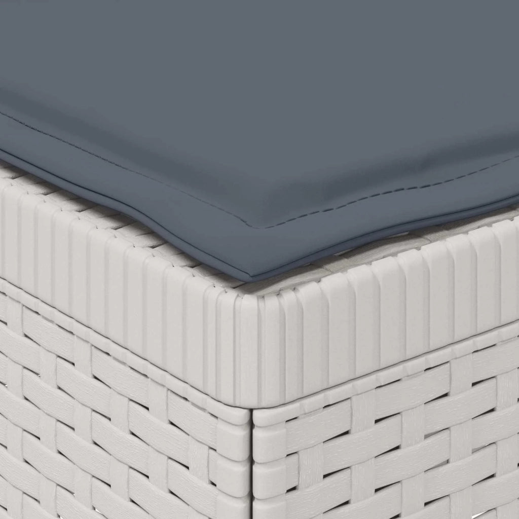 Divano da giardino 3 posti con cuscini in look rattan PP Bianco 8011987