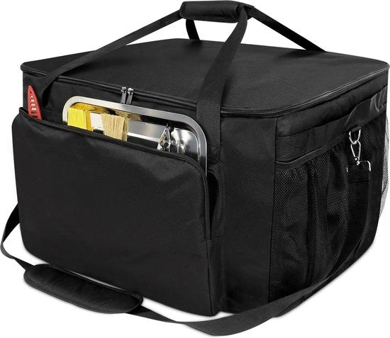 Tas da barbecue in 600D Oxford - protezione BBQ con tessuto - accessori da picnic - protezione morbida - maniglie rivettate - nero