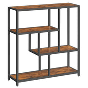 Libreria a 4 ripiani con piedini 30 x 100 x 103 cm mobile contenitore per soggiorno ufficio camera da letto cucina marrone 12_0004237
