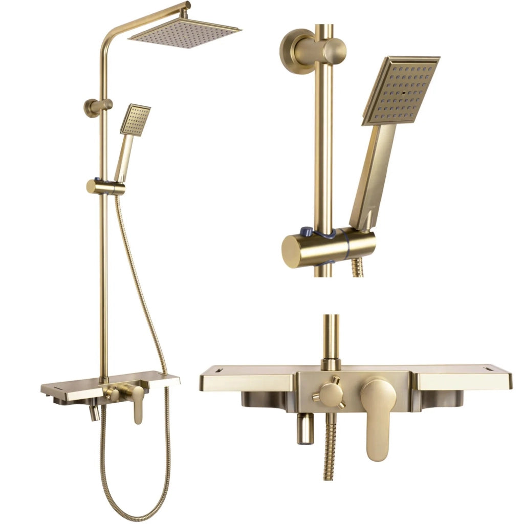 Set Doccia Rea Bravo Brush Gold
