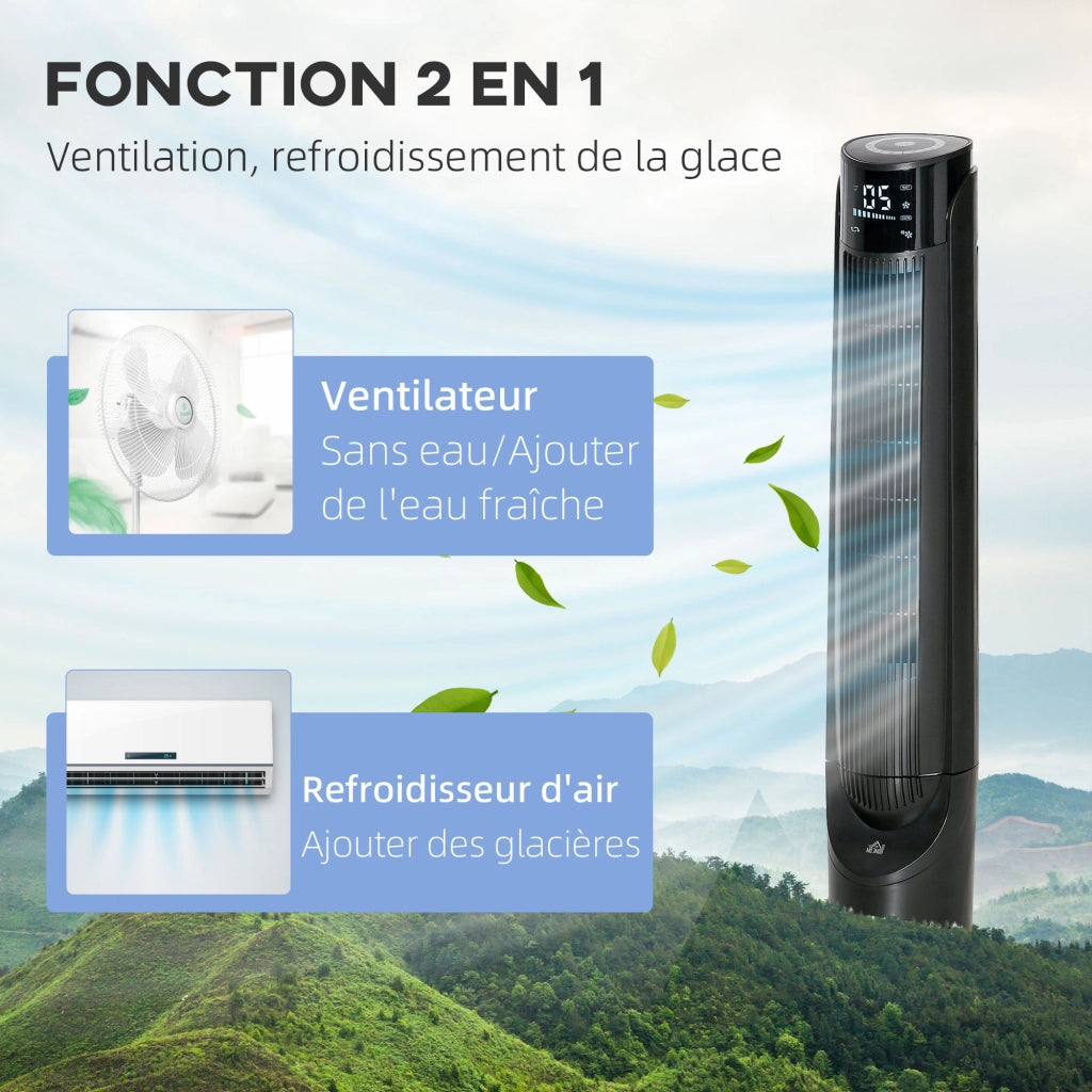 Ventilatore colonna ¨C Zephmum ¨C Nero, telecomando, 4 modalit¨¤, 3 velocit¨¤, oscillante