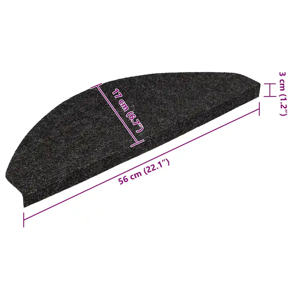 Tappetini Autoadesivi per Scale 20 pz Neri 56x17x3 cm