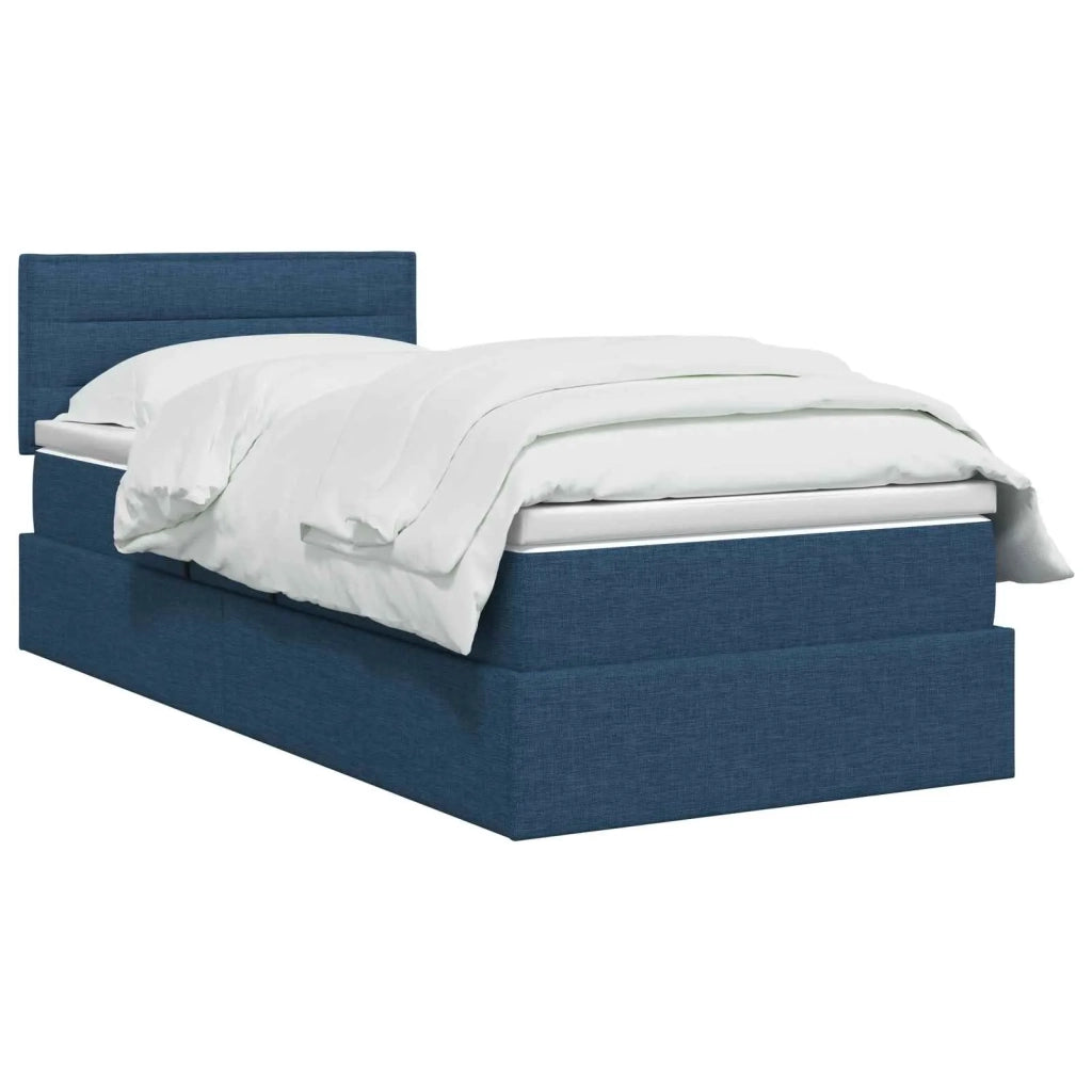 Letto con contenitore e materasso Blu 100 x 200 cm Velluto 3458543