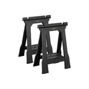 STANLEY STST1-70355 Coppia di Cavalletti da Lavoro Pieghevoli in Polipropilene Portata 362 Kg con Base Scanalata e Ripiano Integrato colore Nero