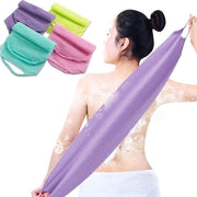 Scrubber per schiena con maniglie in nylon - lunghezza estesa - lavabile in lavatrice - guanto per doccia con cavo retrattile - scrubber per corpo con corda per tirare - massaggi per la pelle