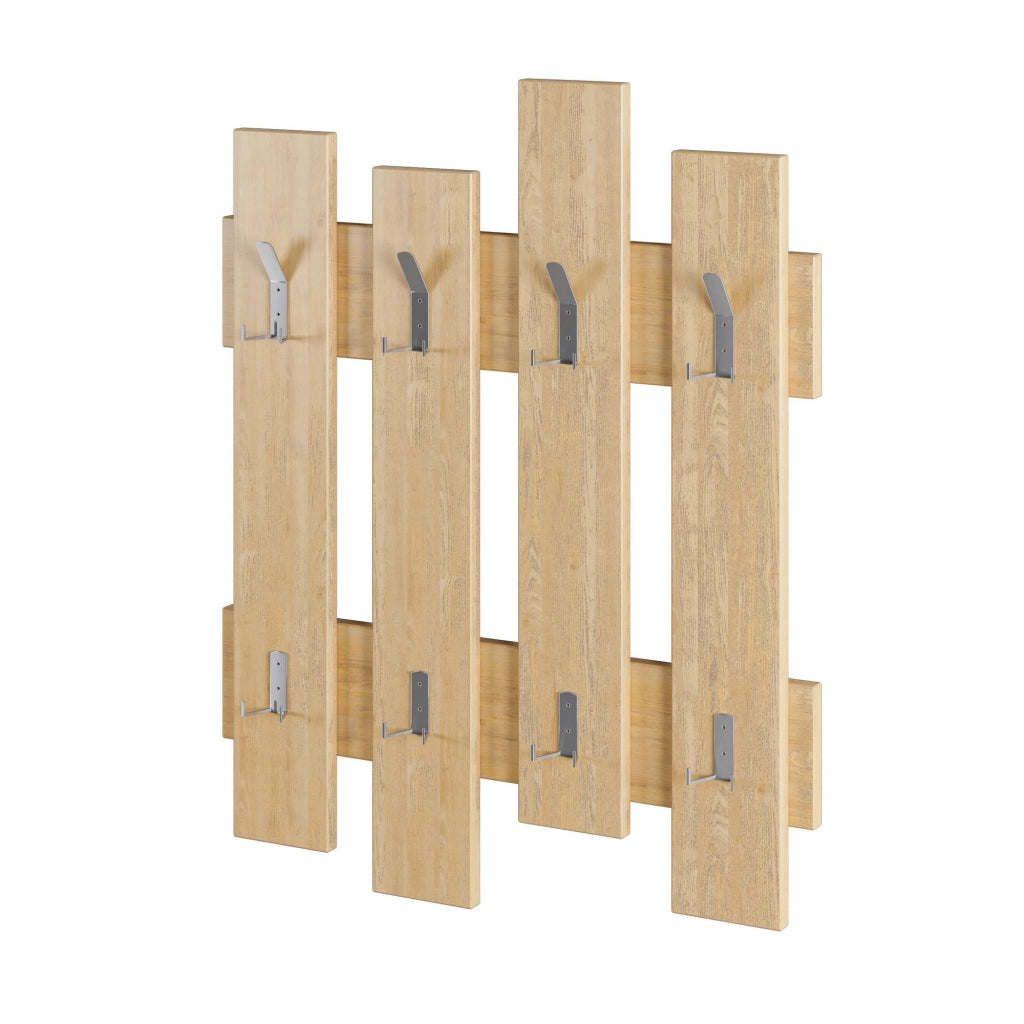 Appendiabiti da parete in legno "Wave" - 64 x 4 x 79 cm - Beige