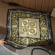 Sciarpa da donna in seta verde stampata, stile coreano, alla moda e versatile, sciarpa/fascia per il collo decorativa.