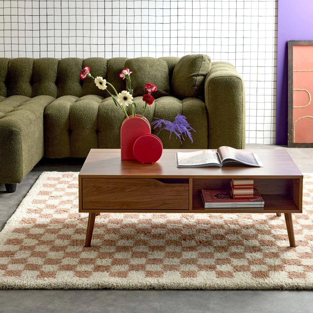 Tavolino vintage effetto legno, marrone