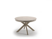 Tavolo Moon in ceramica sabbia su vetro con struttura in metallo verniciato sabbia, design scultoreo e moderno - Stones