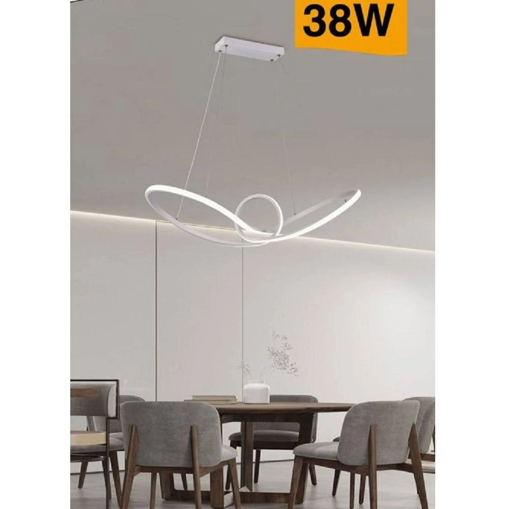 Trade Shop - Lampadario Led Moderno Intrecciato Sospensione 38 W Luce 6500k 3000k 4000k A07-b - -bianco Naturale      -