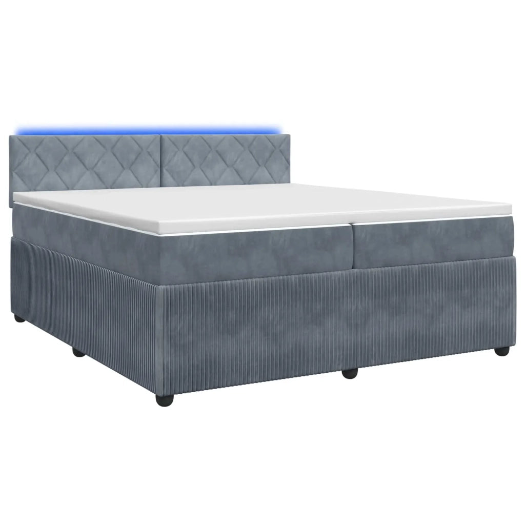 Letto box spring con materasso Grigio Scuro 200 x 200 cm 3453216